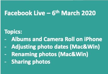 Your Photo Management Questions Answered – Facebook Live 002