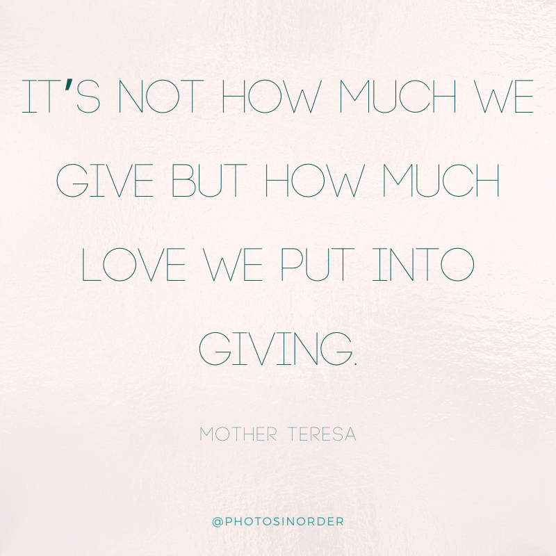 It's not how much we give