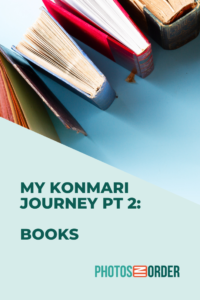 Book decluttering using the KonMari method, during and after